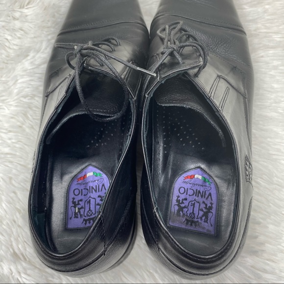 Vinicio black leather lace heels oxfords main image 7
